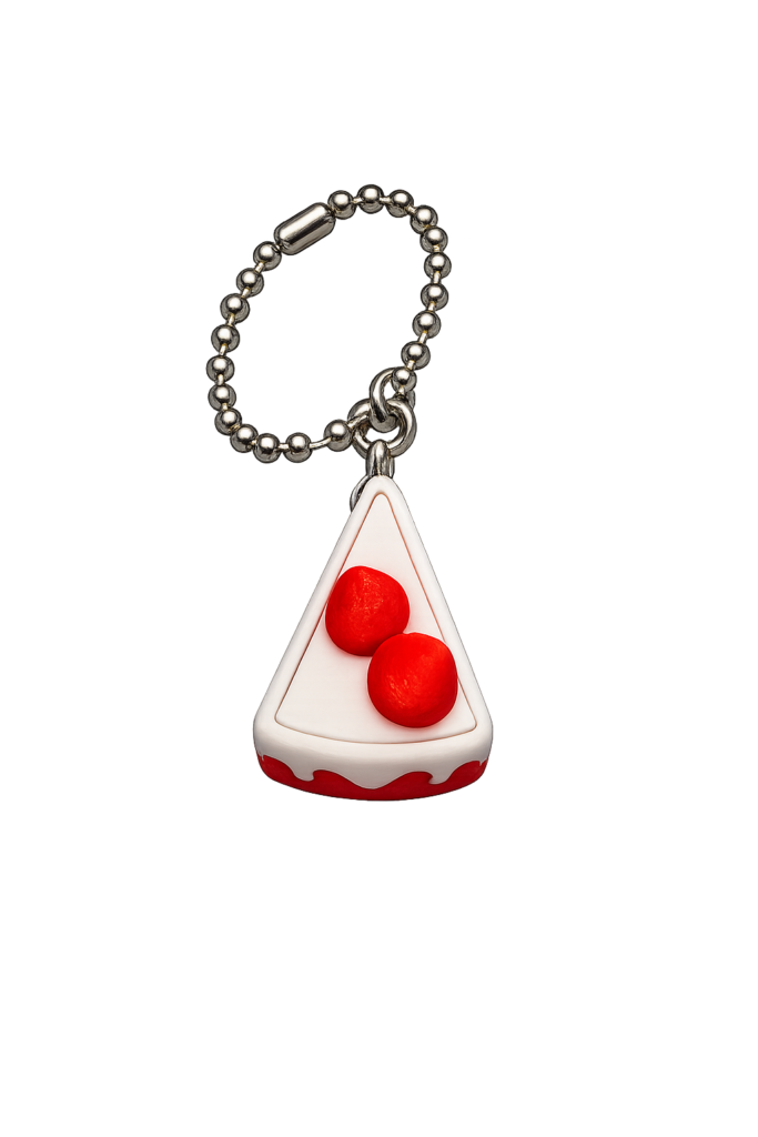 Personalized 3D Printed Strawberry Cheesecake Slice Keychain | Custom Gift | AVI3D Studio