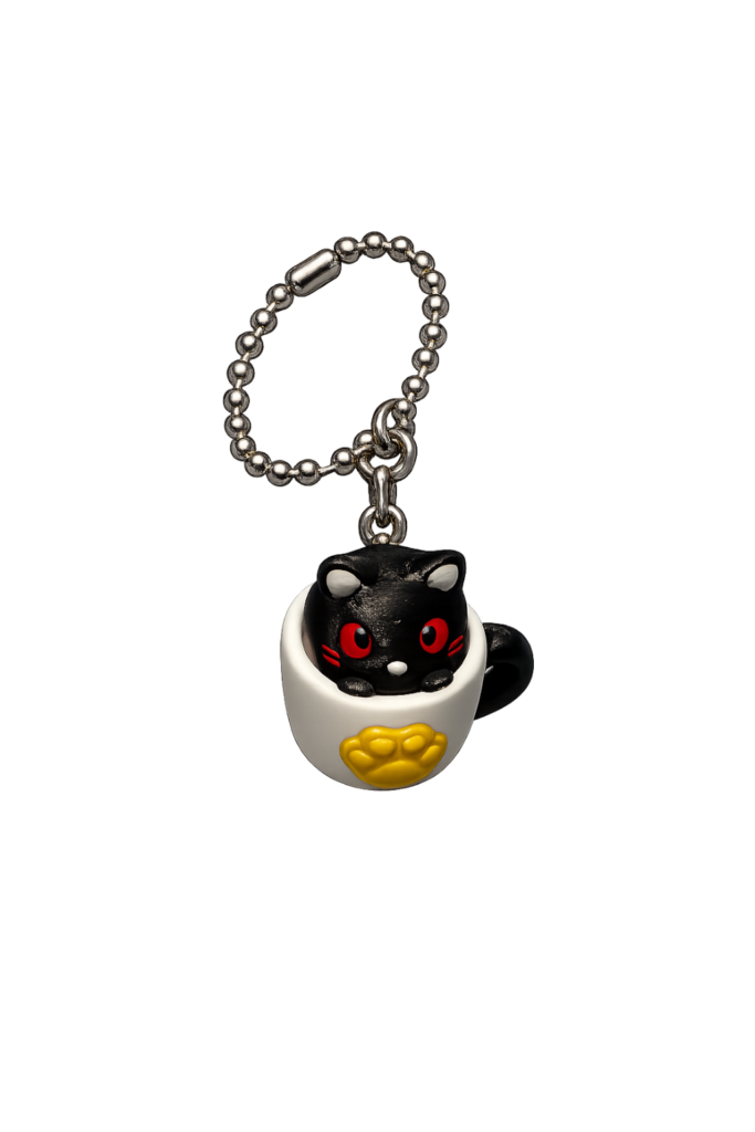 Personalized 3D Printed Pawffee Cat Clicker Keychain | Custom Gift | AVI3D Studio