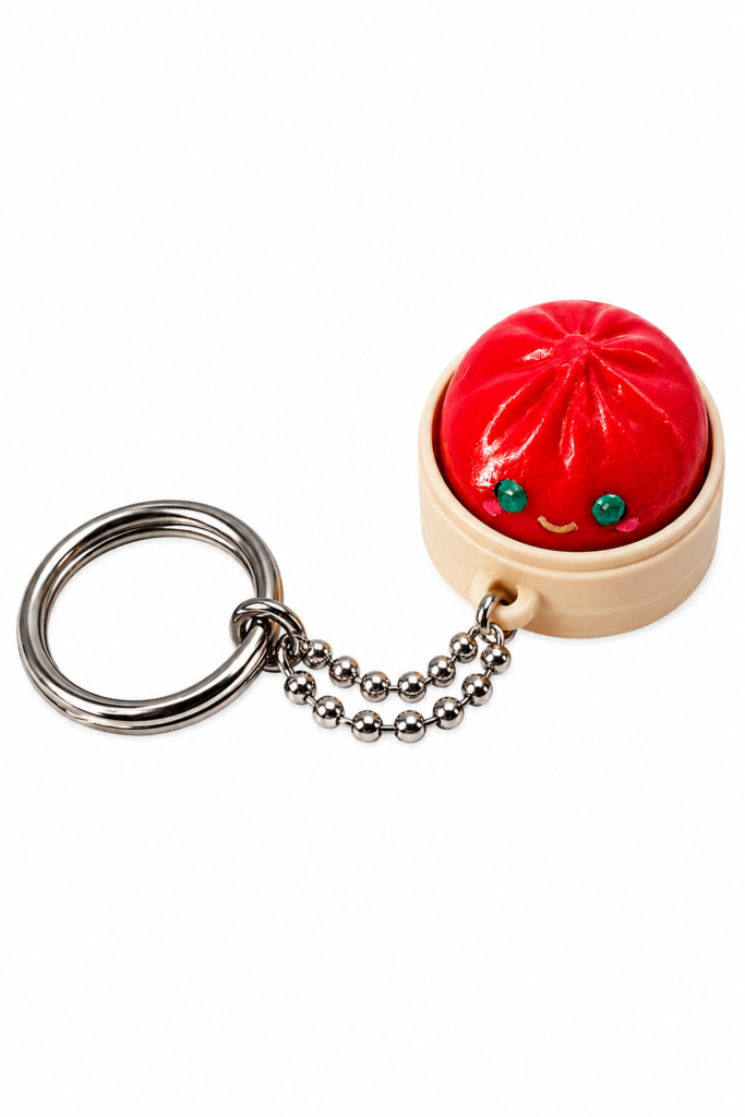 3D Printed Cute Dumpling Clicker Keychain | Custom Gift | AVI3D Studio
